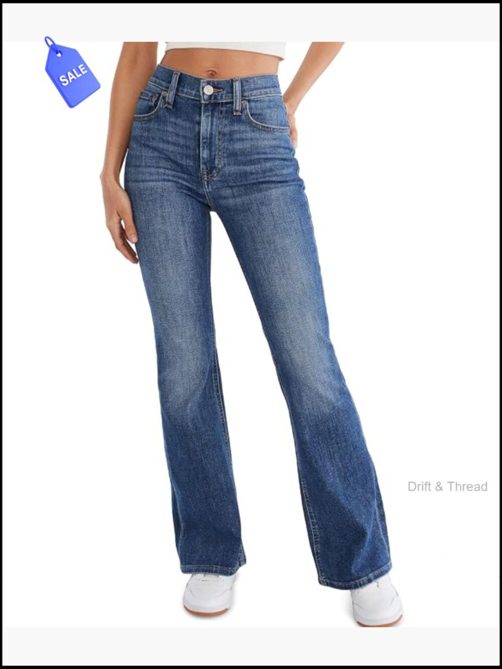 High Rise Flare Jeans Y2K Style Stretch Denim